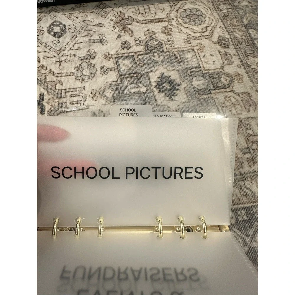 Back to School Budget Binder A6 Clear Binder with Gold Hardware | Cash Envelope